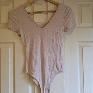 Altar'd State Light Pink Ribbed Bodysuit
